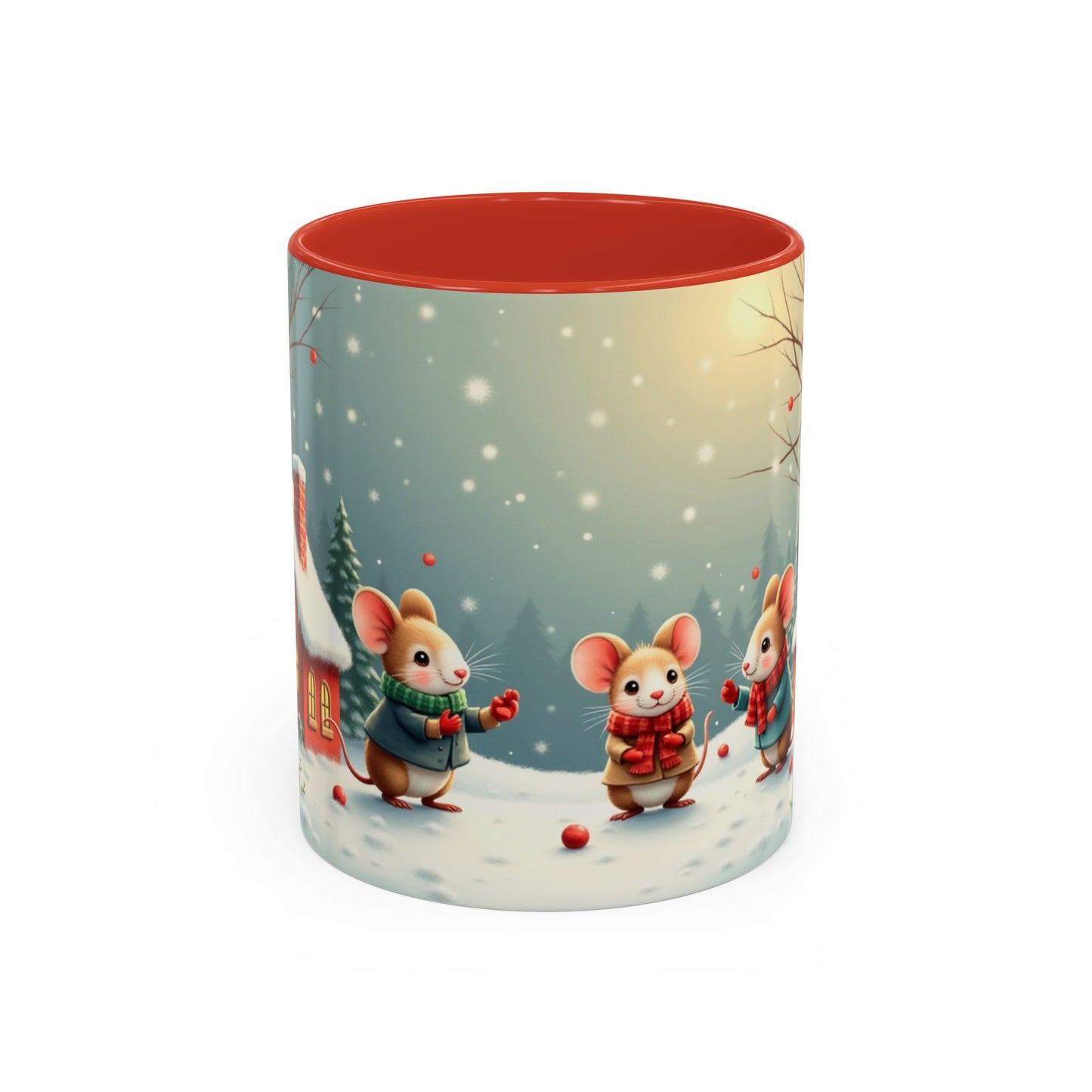 Cute Festive Holiday Christmas Mouse Mug (11/15oz)