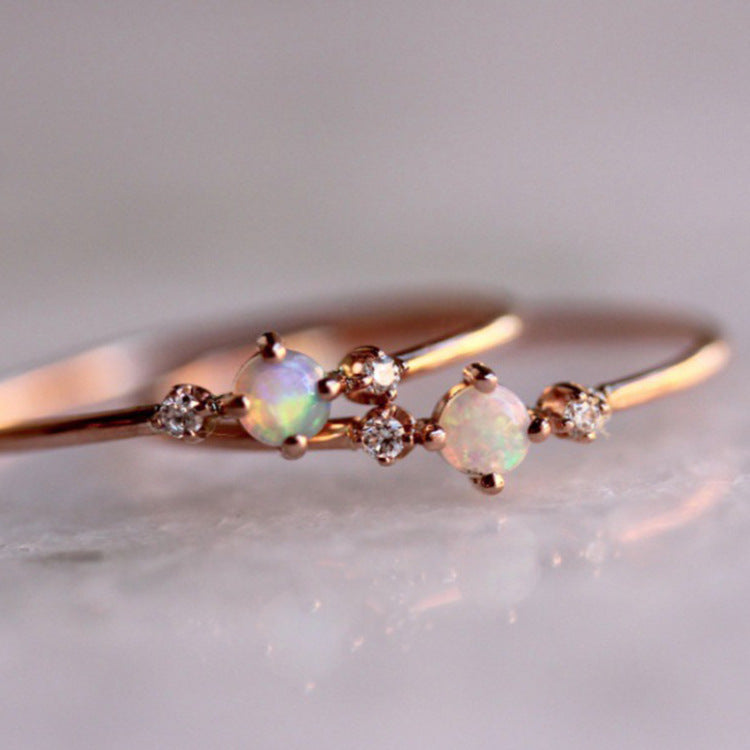 Opal Rose Gold Ring