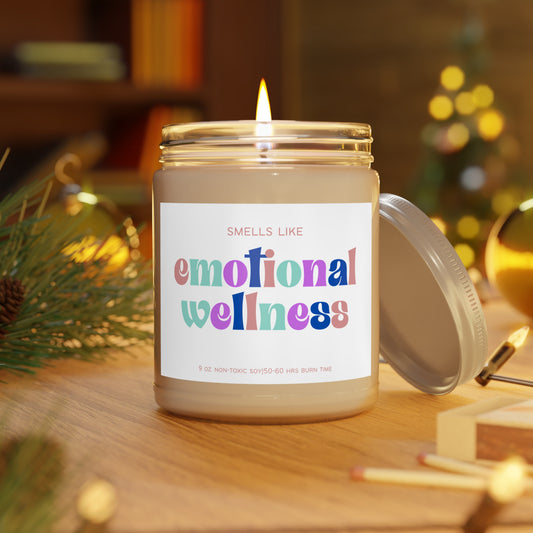 Smells Like Emotional Wellness Scented Soy Candle | Mental Health Counselor, Therapist, Self-Care