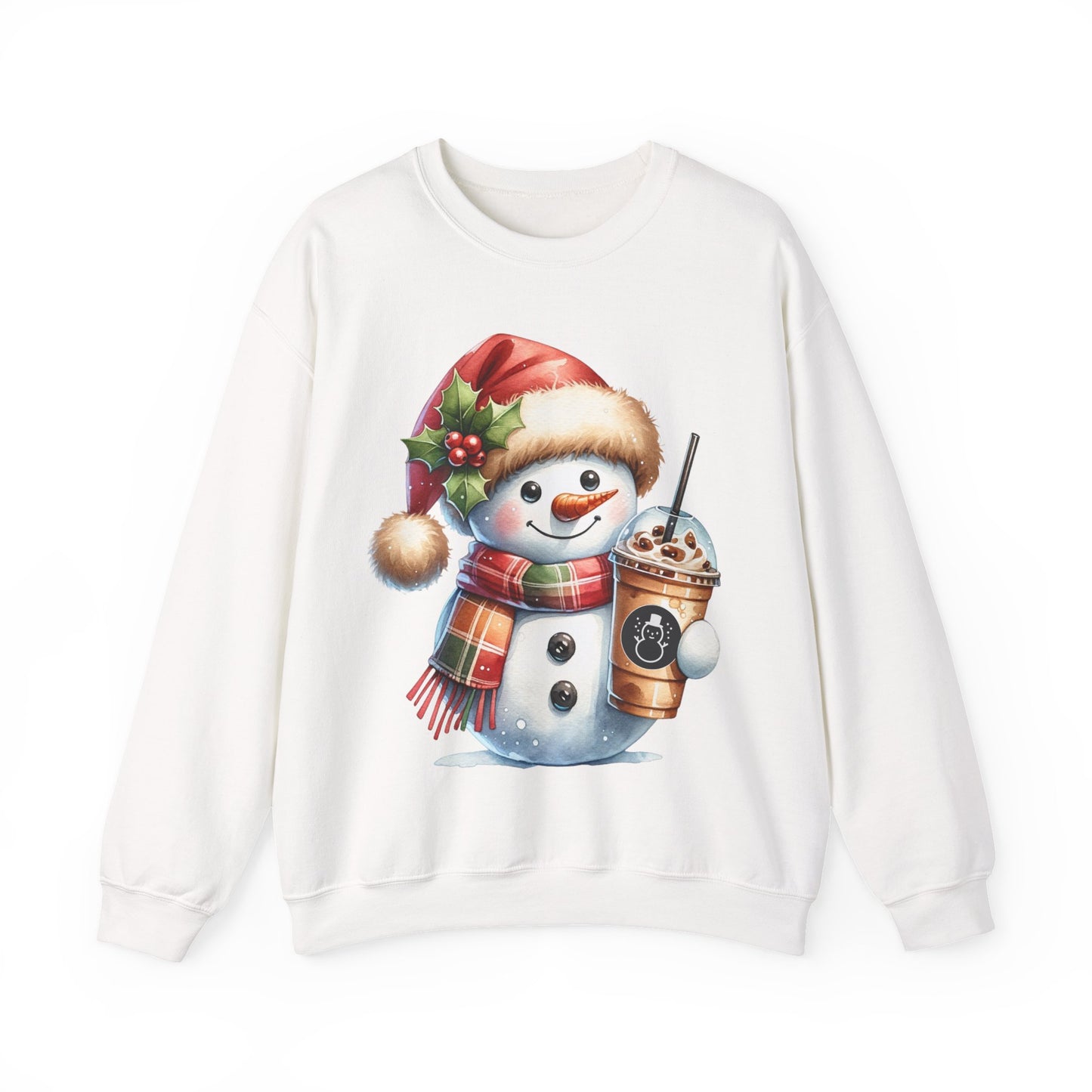 Cute Snowman Iced Coffee Sweatshirt | Winter Coffee Lover Christmas Crewneck