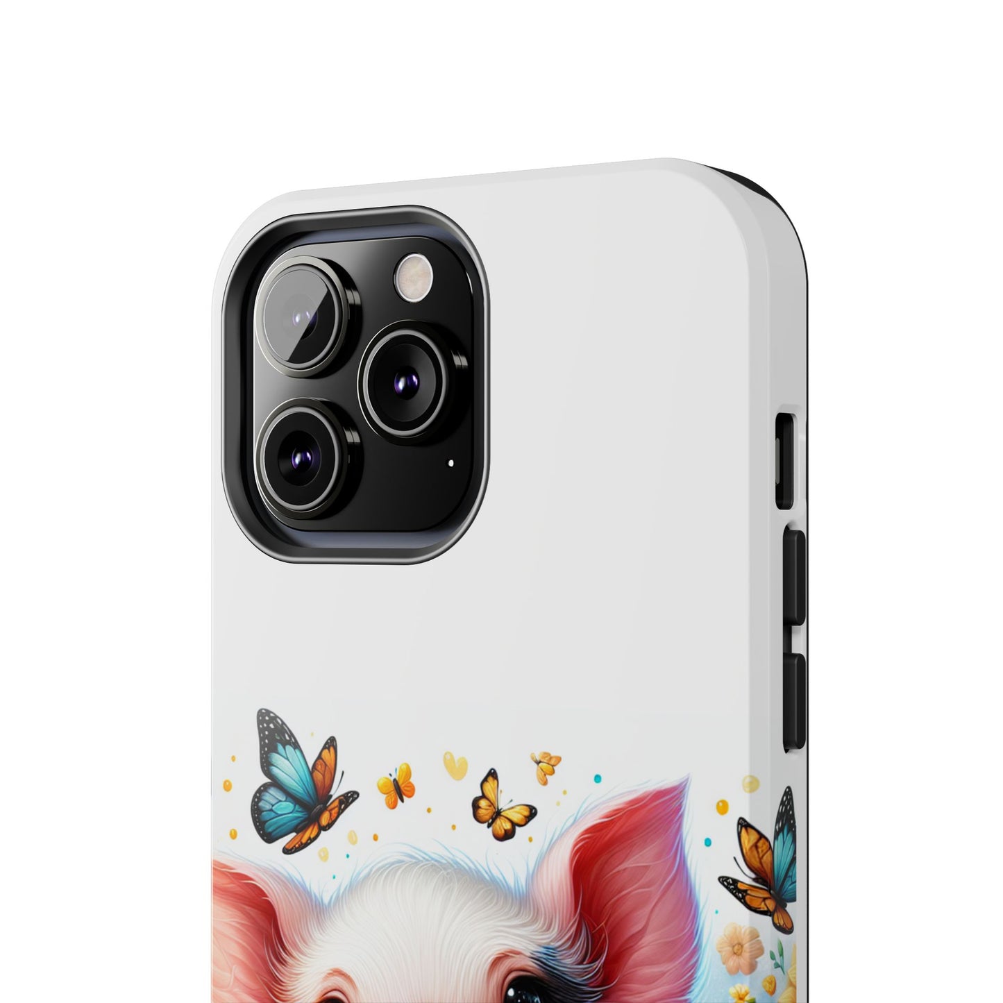 Cute Pig Surrounded With Sunflowers and Butterflies Phone Case