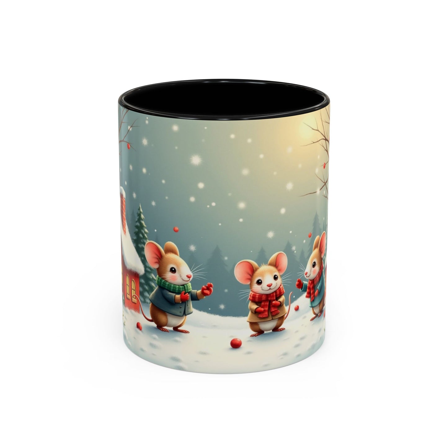 Cute Festive Holiday Christmas Mouse Mug (11/15oz)