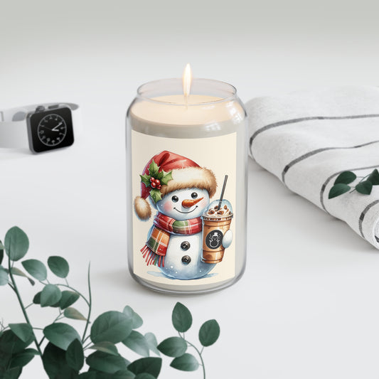 Snowman With Iced Coffee Holiday Scented Soy Candle