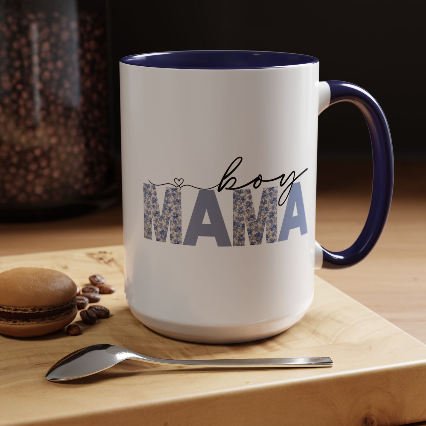Boy Mama Floral Heart Mug | Cute Mom Life Coffee Cup, Perfect Gift for Mothers