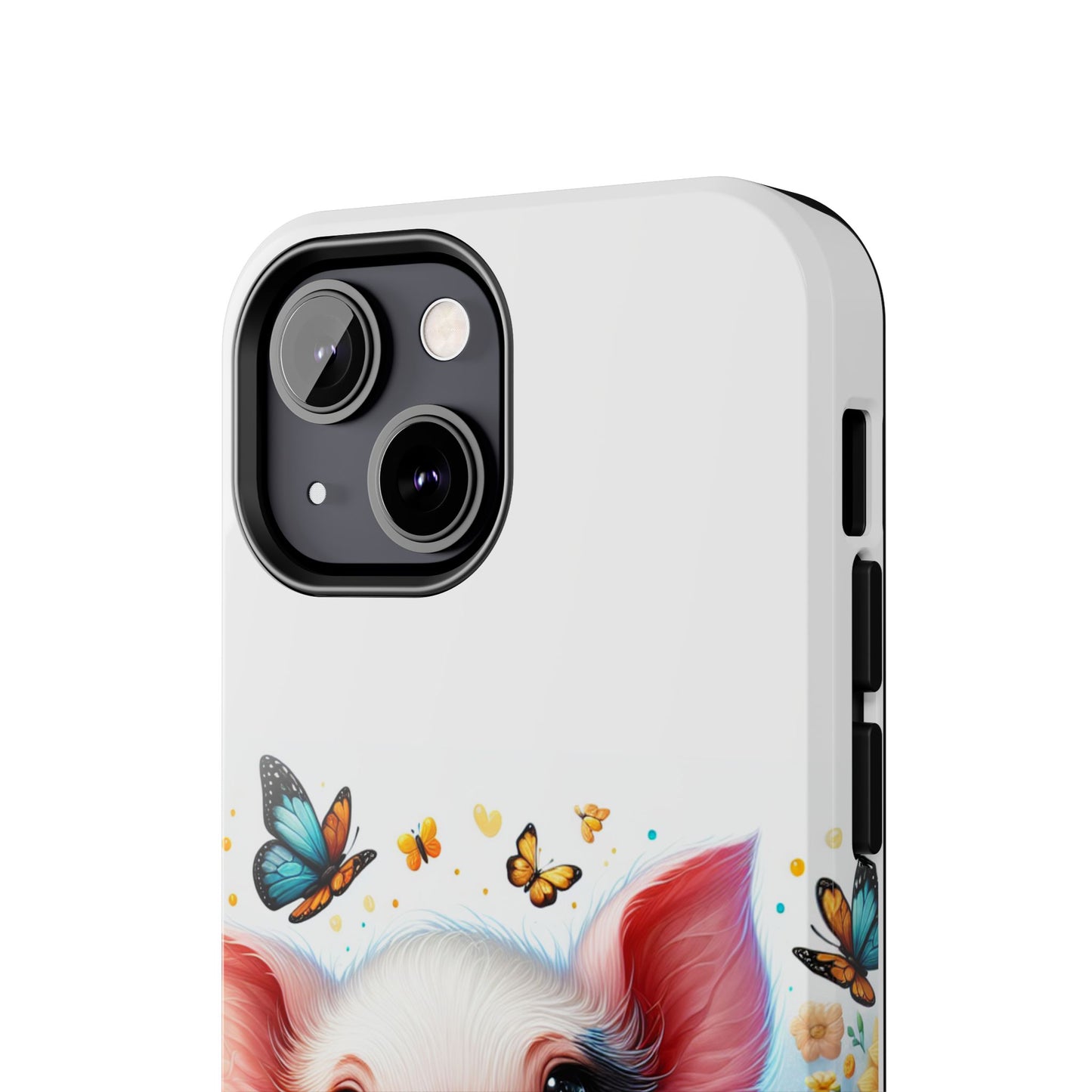 Cute Pig Surrounded With Sunflowers and Butterflies Phone Case