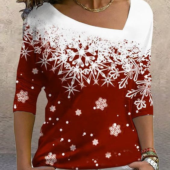 Stunning Winter Shirt With Flattering A-symetrical Neckline