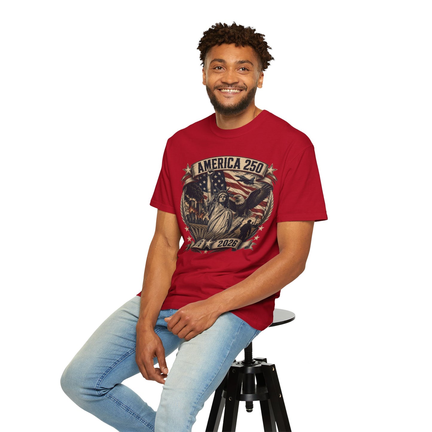 USA 250th Freedom Anniversary Patriotic T-Shirt, 4th of July, United States of America 250th Birthday