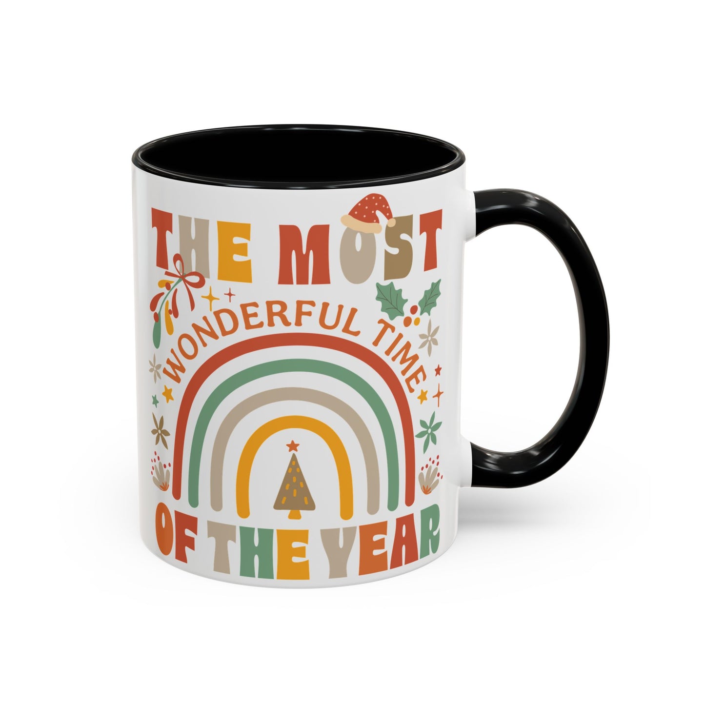 Accent Coffee Mug - Retro Christmas 'The Most Wonderful Time of the Year' Mug