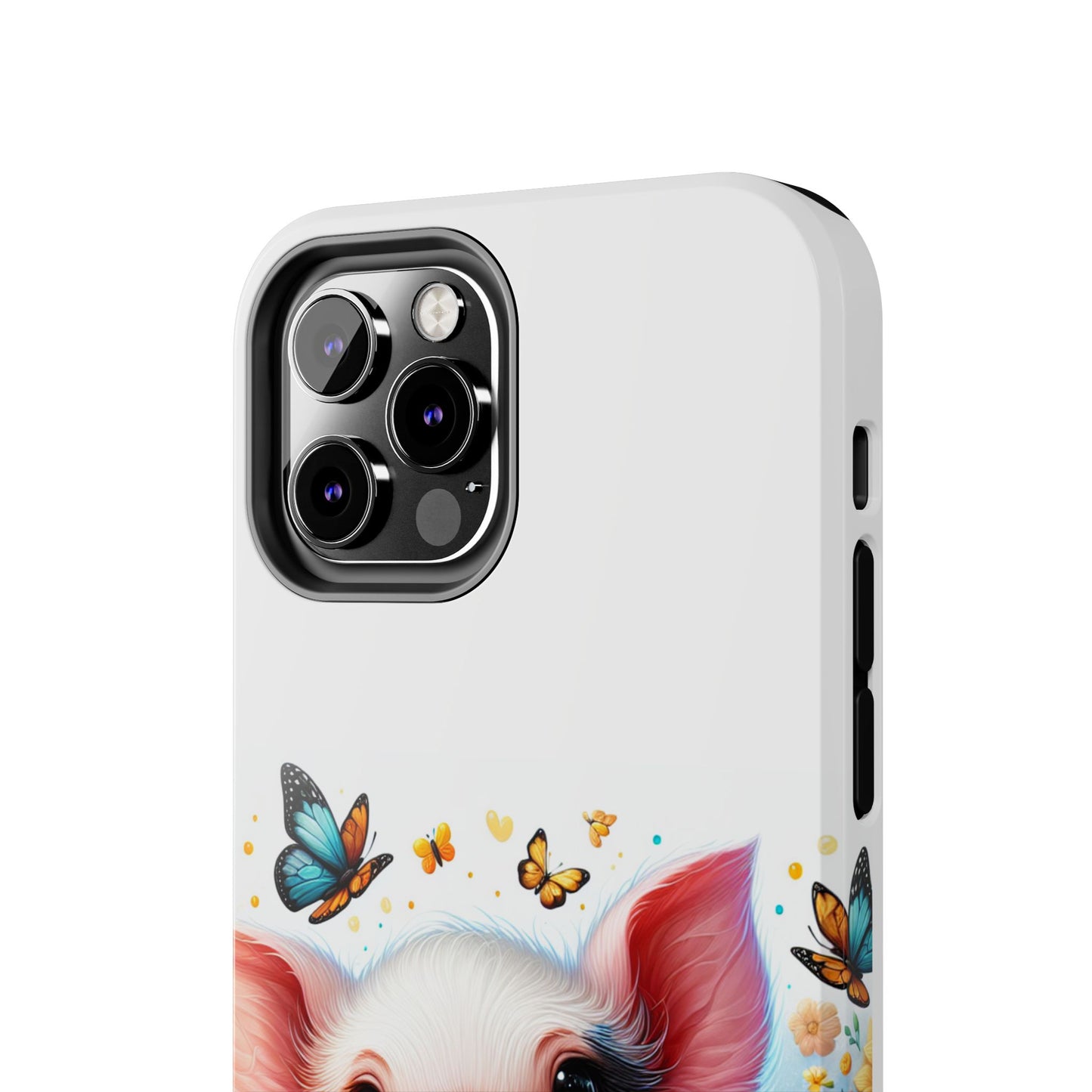 Cute Pig Surrounded With Sunflowers and Butterflies Phone Case