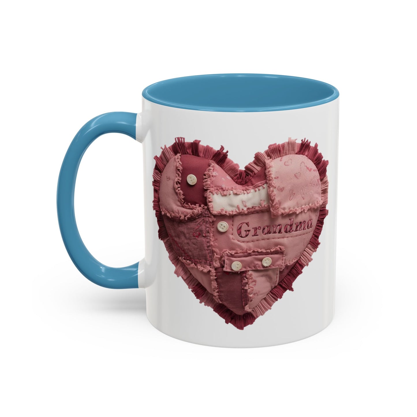 Pink Patchwork Heart Grandma Mug | Cozy Quilted Design | Holiday Gift for Grandma