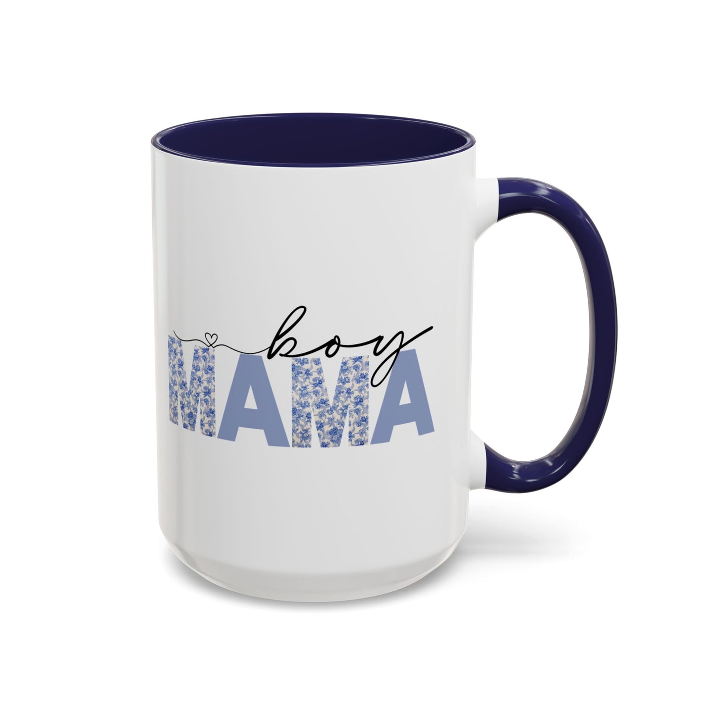 Boy Mama Floral Heart Mug | Cute Mom Life Coffee Cup, Perfect Gift for Mothers