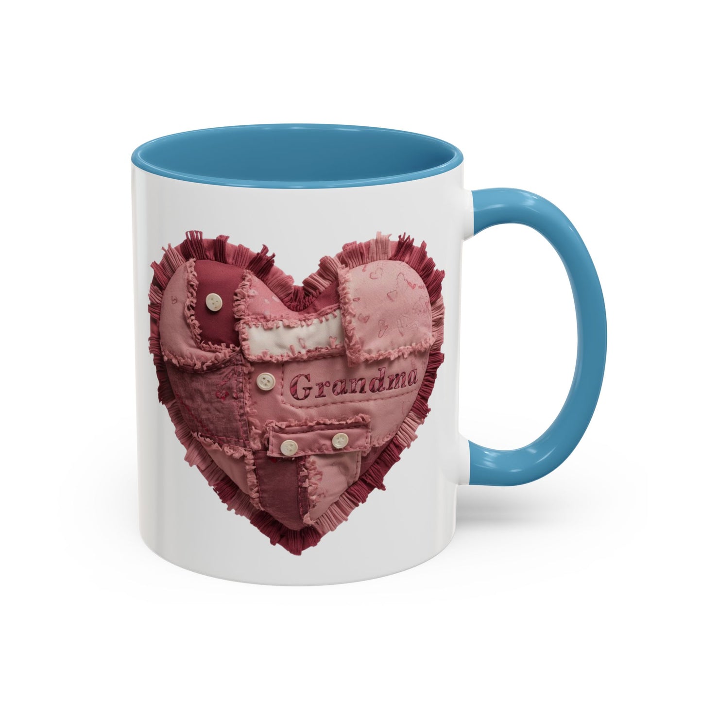 Pink Patchwork Heart Grandma Mug | Cozy Quilted Design | Holiday Gift for Grandma