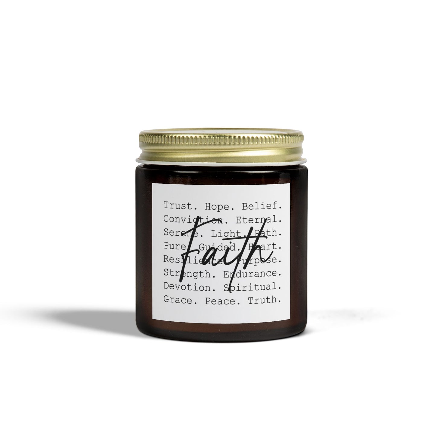 Inspirational Faith Over All Candle with Positive Affirmations (4oz & 9oz) - Faith & Serenity