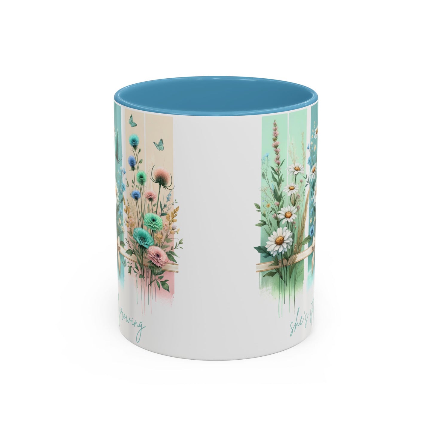 She’s Still Growing Mug | Floral Watercolor Inspirational Coffee Cup
