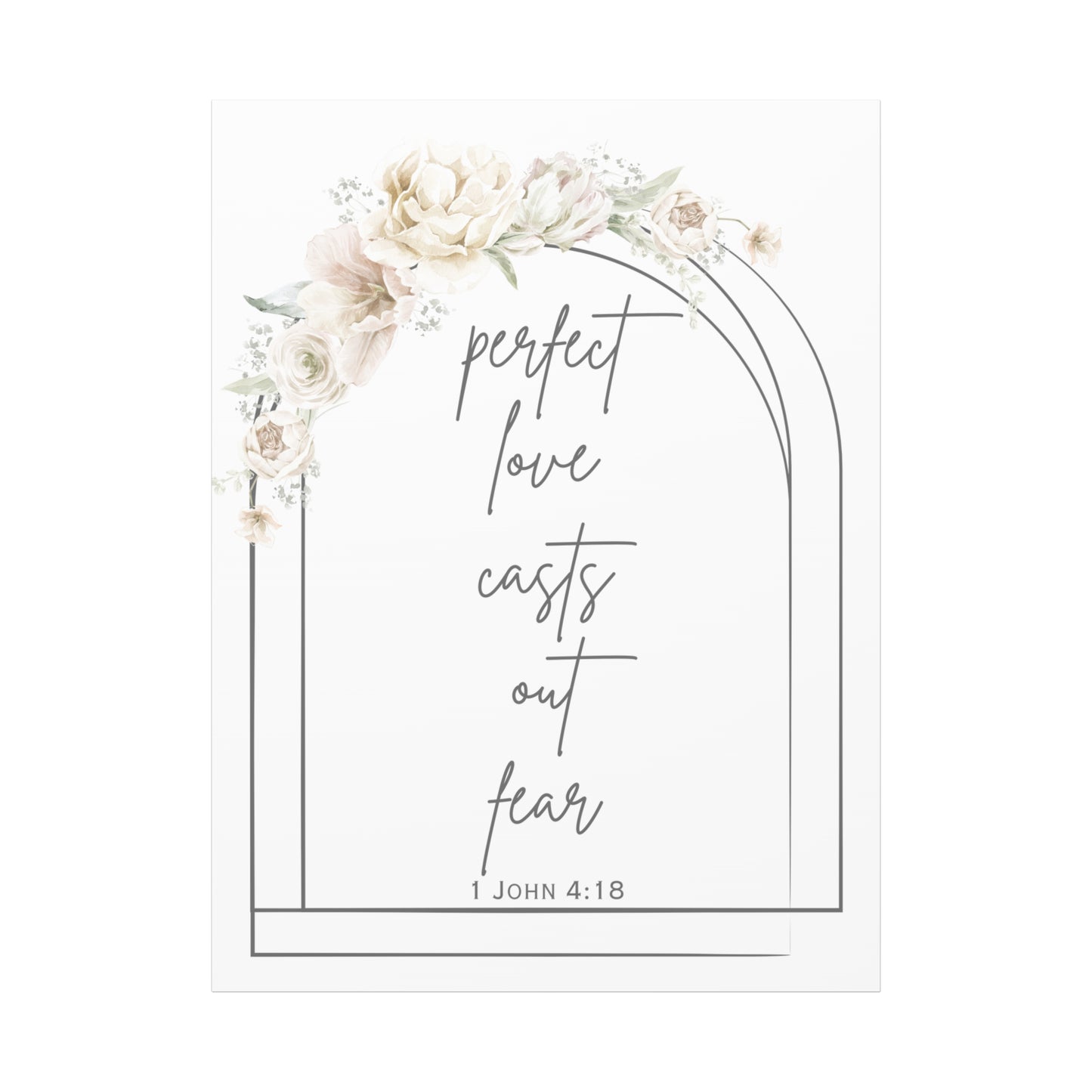 Canvas Wall Art, Perfect Love Casts Out Fear, 1 John 4:18, Faith-based Home Decor, Religious Gift For Home, Inspirational Prints