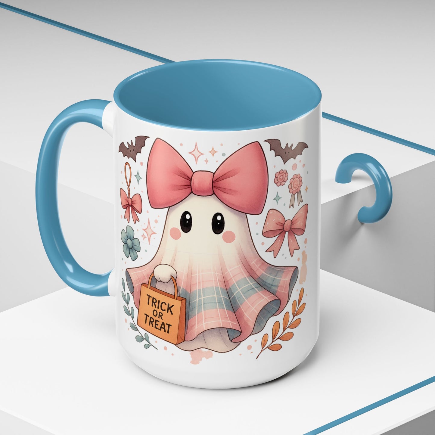 Spooky Ghost Accent Coffee Mug | Halloween Decor, Cute Gift, Fall Celebration, Cozy Autumn Vibe, Drinkware