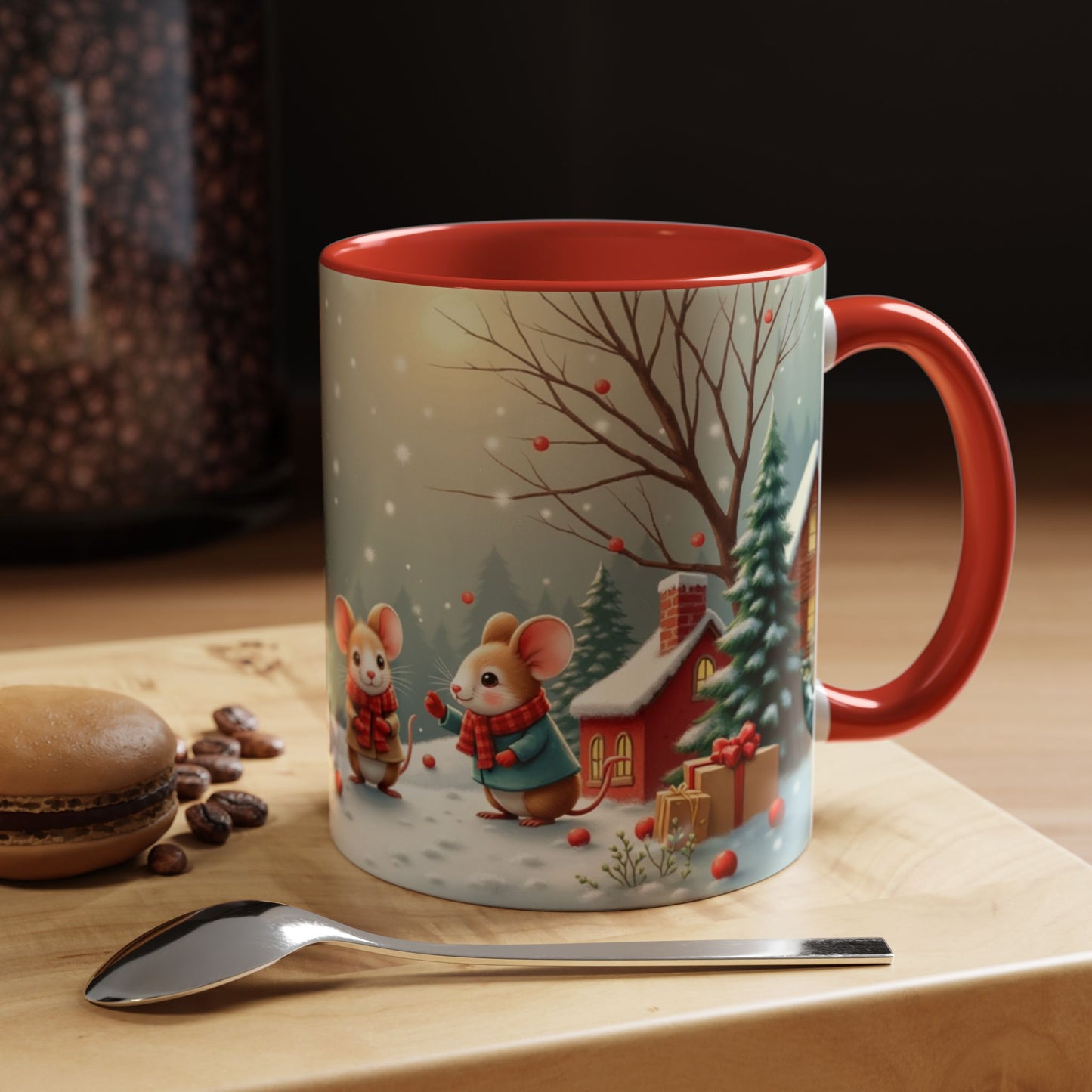 Cute Festive Holiday Christmas Mouse Mug