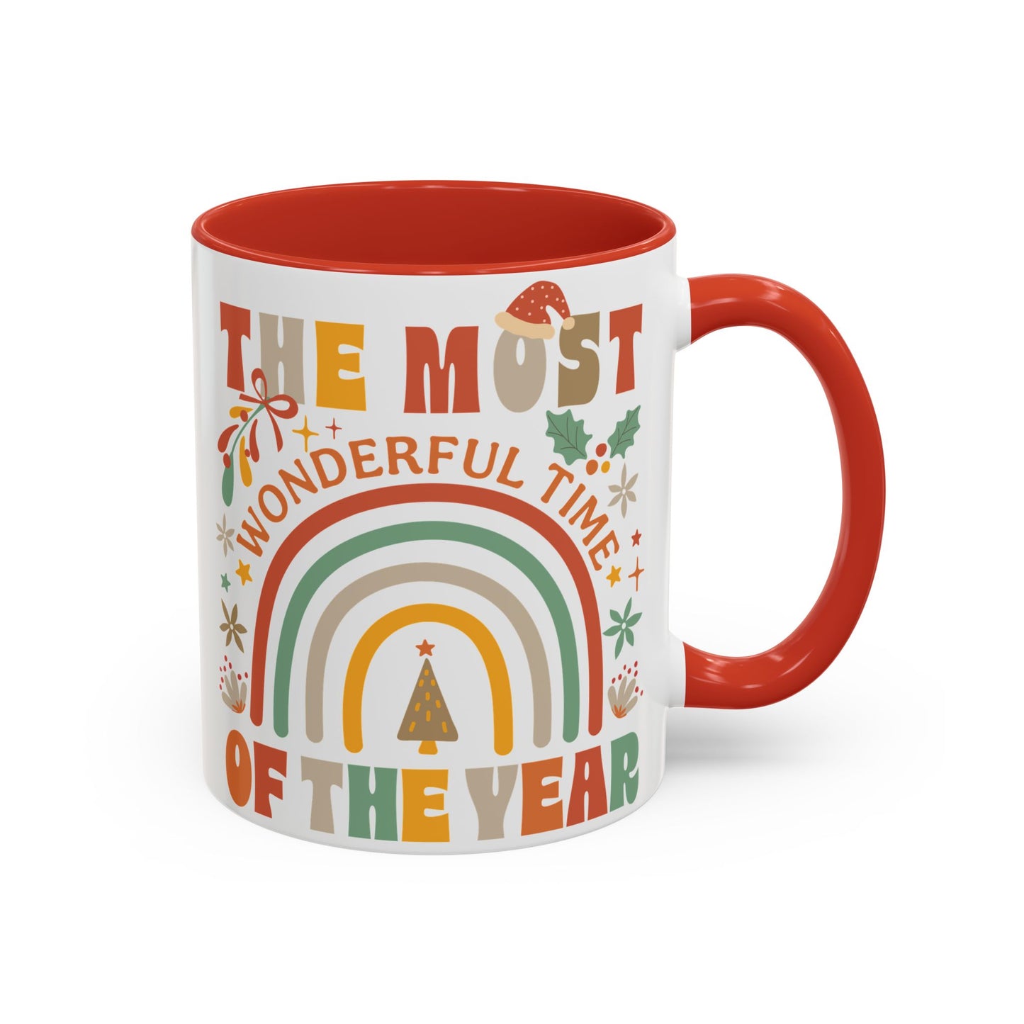 Accent Coffee Mug - Retro Christmas 'The Most Wonderful Time of the Year' Mug