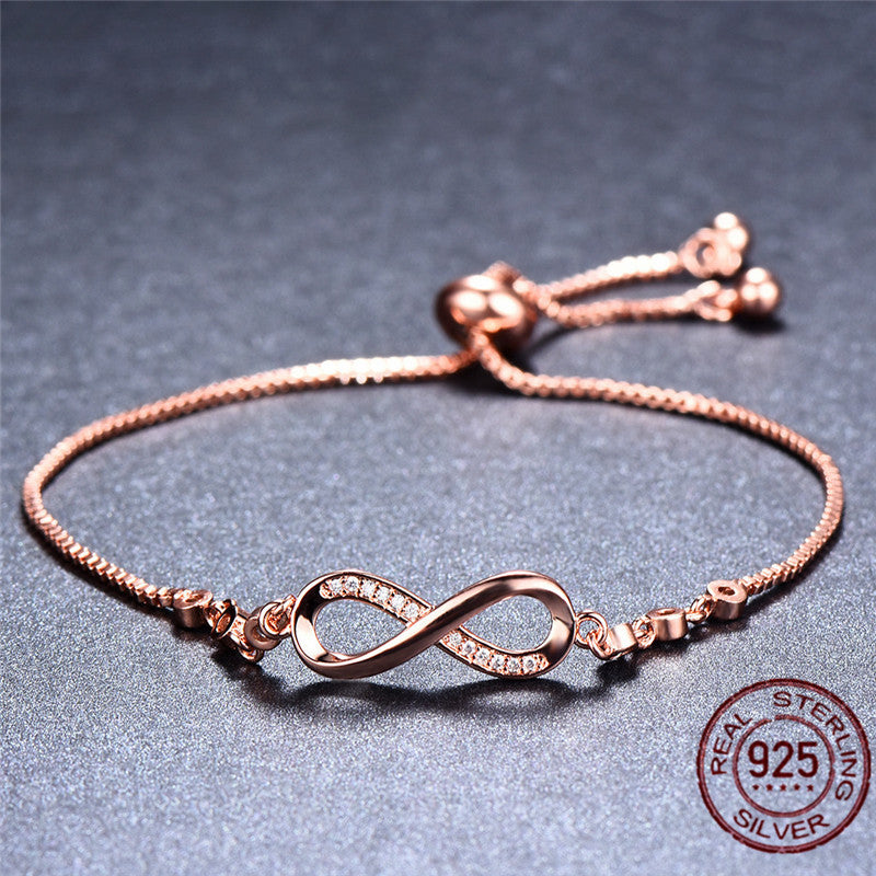 Rose Gold Adjustable Infinity Symbol Bracelet