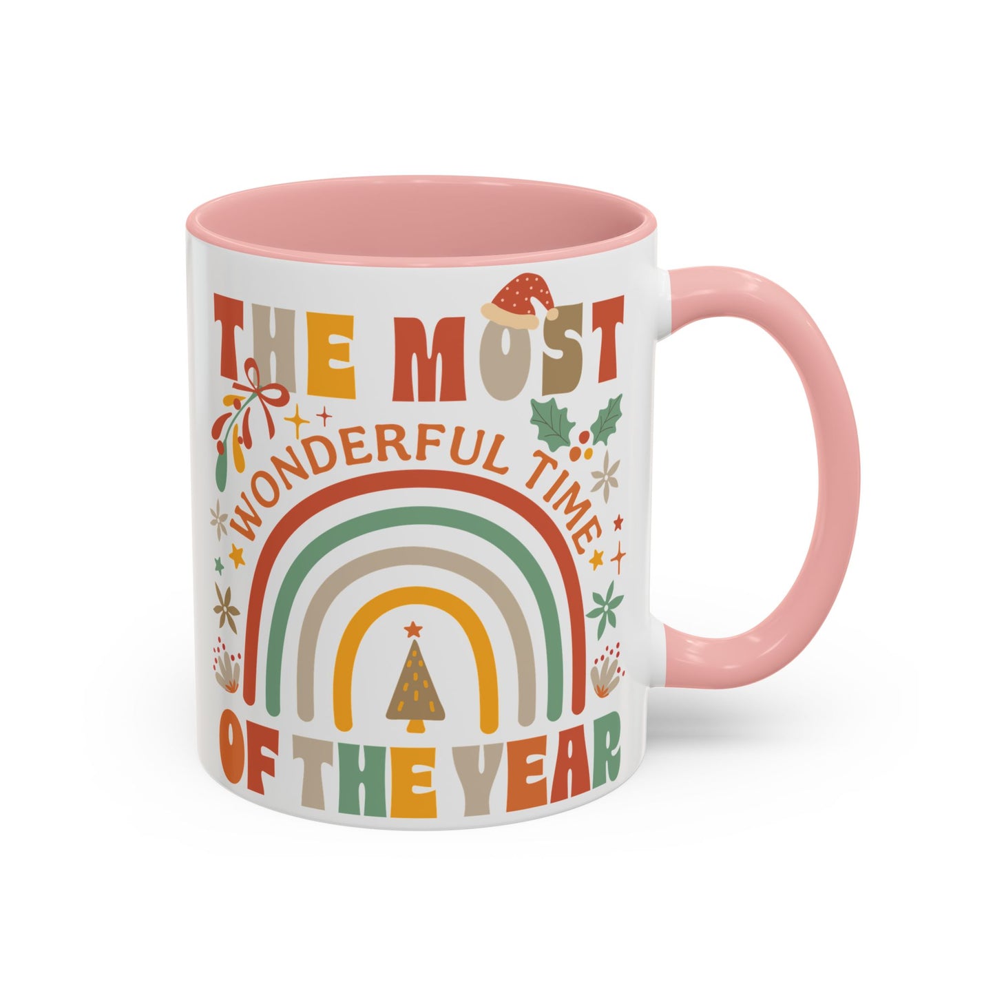 Accent Coffee Mug - Retro Christmas 'The Most Wonderful Time of the Year' Mug