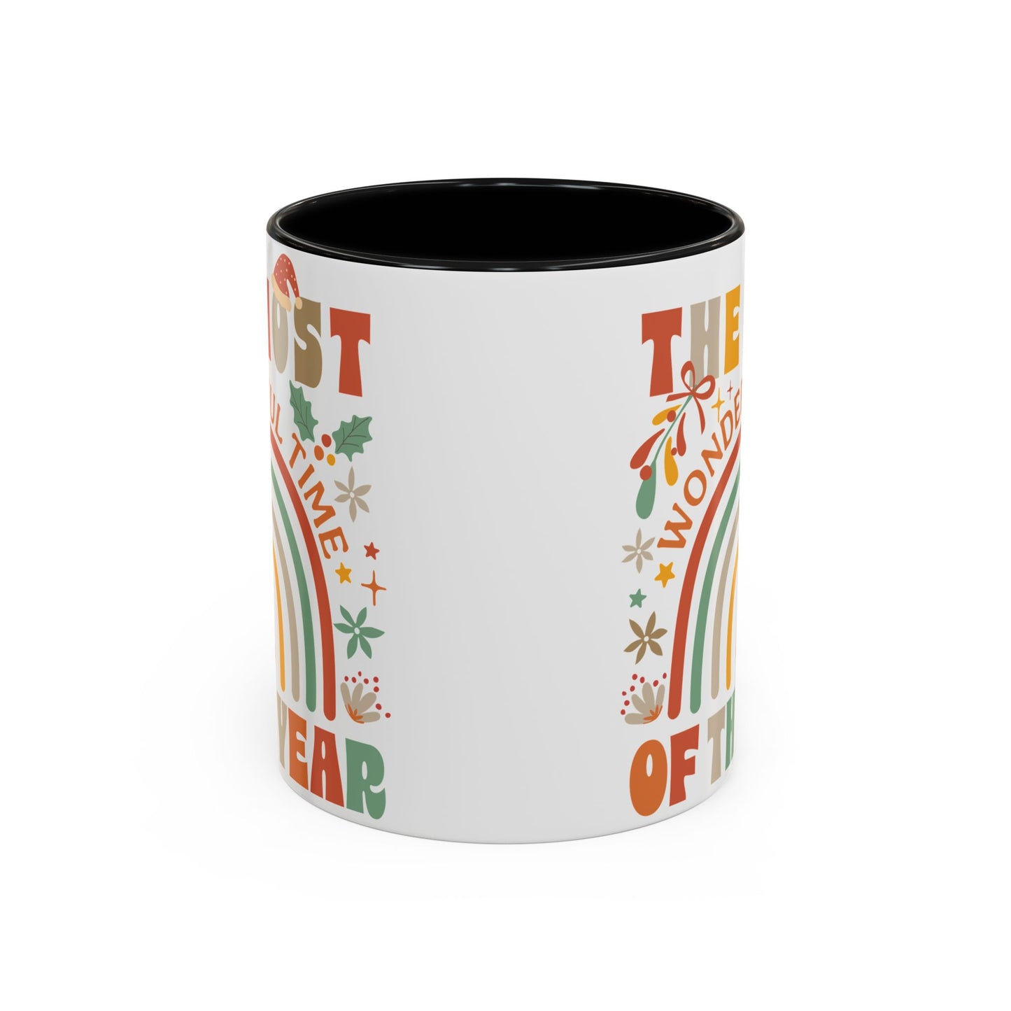 Accent Coffee Mug - Retro Christmas 'The Most Wonderful Time of the Year' Mug