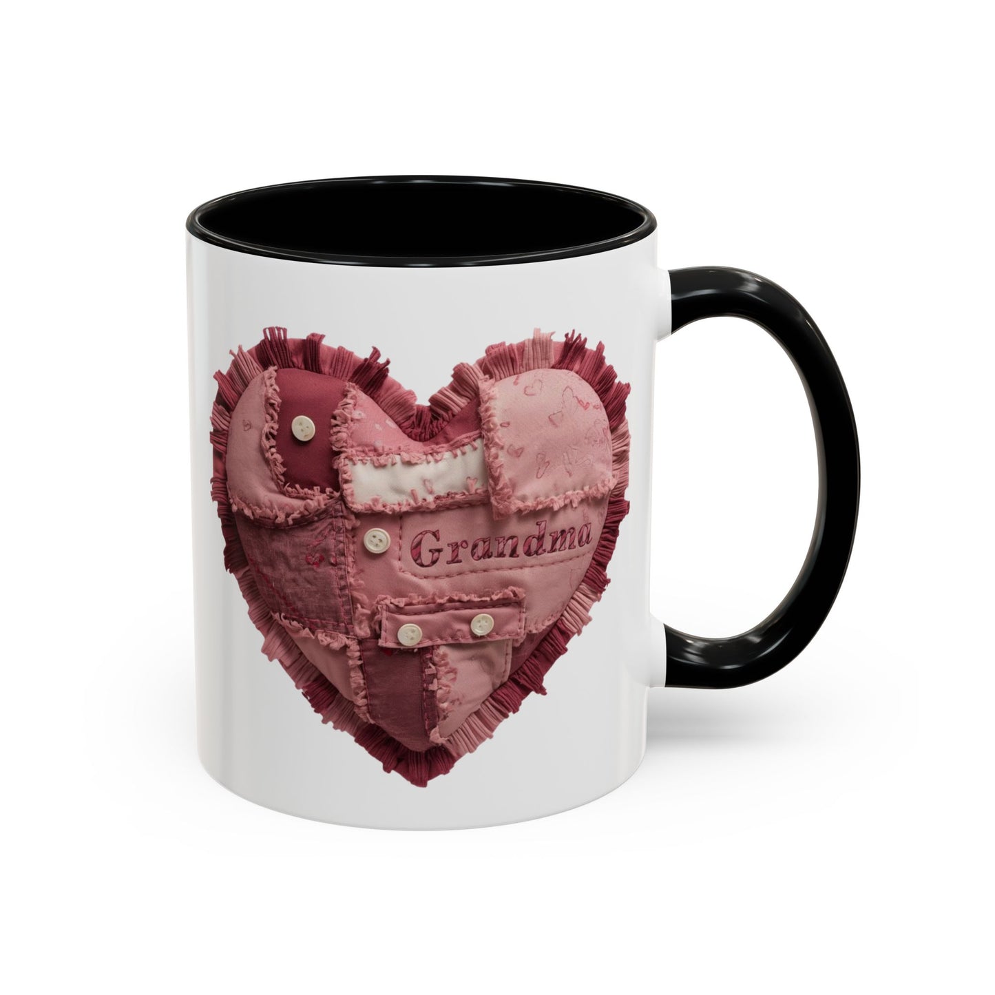 Pink Patchwork Heart Grandma Mug | Cozy Quilted Design | Holiday Gift for Grandma