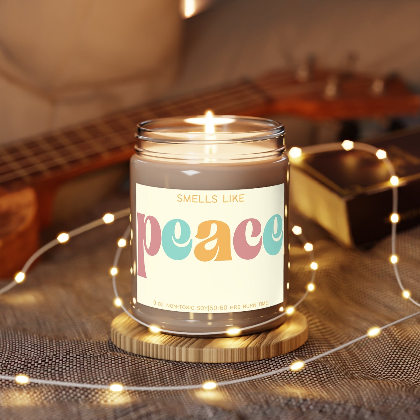 Smells Like Peace Soy Candle — 9oz Scented Candle for Mental Health Workers & Mindful Living