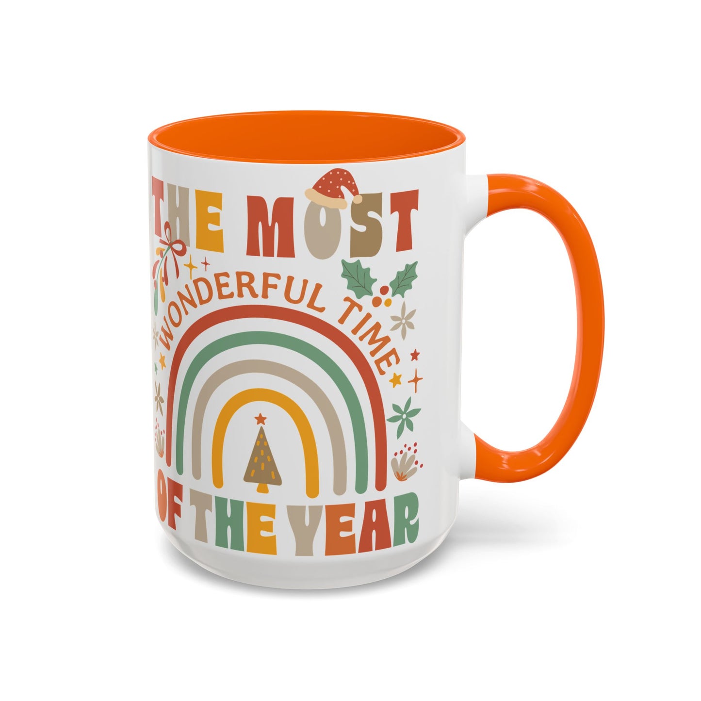 Accent Coffee Mug - Retro Christmas 'The Most Wonderful Time of the Year' Mug