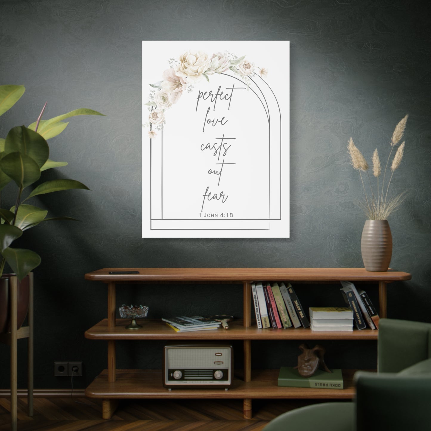 Canvas Wall Art, Perfect Love Casts Out Fear, 1 John 4:18, Faith-based Home Decor, Religious Gift For Home, Inspirational Prints