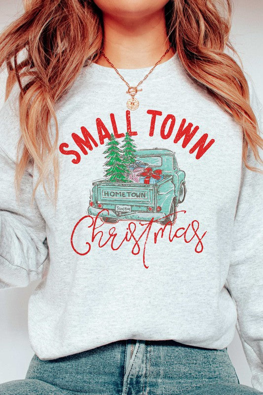Small Town Christmas Truck Graphic Sweatshirt