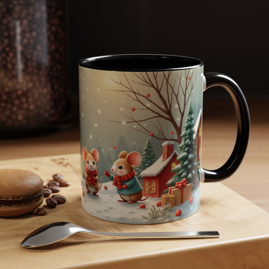 Cute Festive Holiday Christmas Mouse Mug