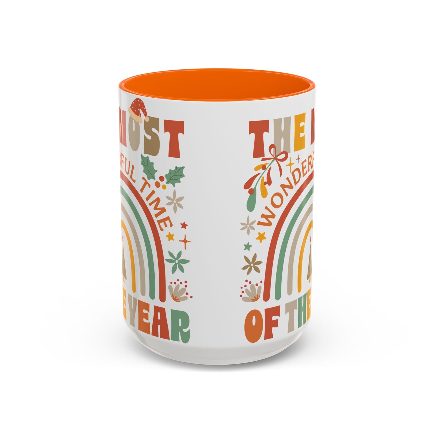 Accent Coffee Mug - Retro Christmas 'The Most Wonderful Time of the Year' Mug