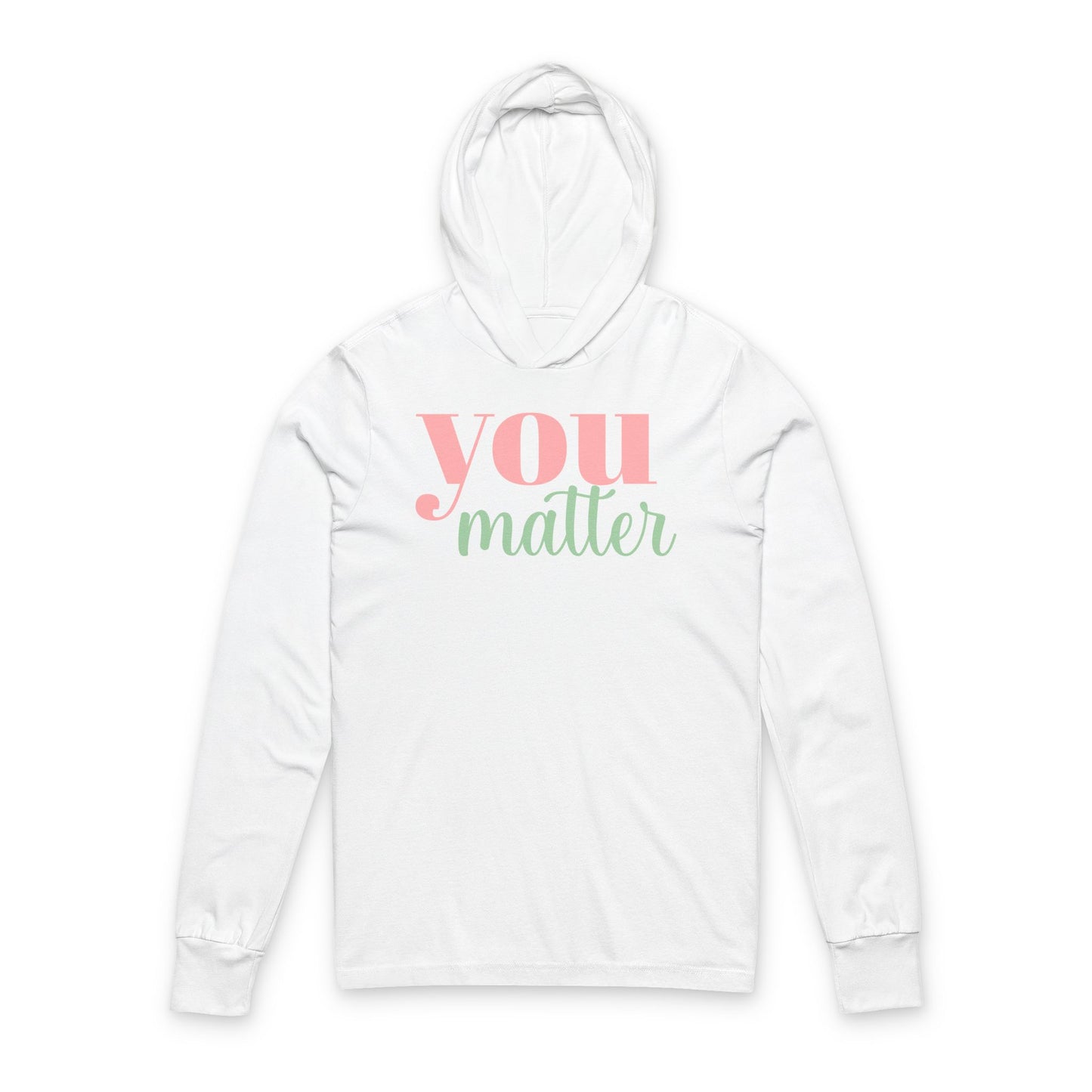 You Matter Unisex Hooded Long Sleeve Tee - Positive Affirmation Shirt, Motivational Apparel, Gift for Friends, Self-Care Clothing, [...]