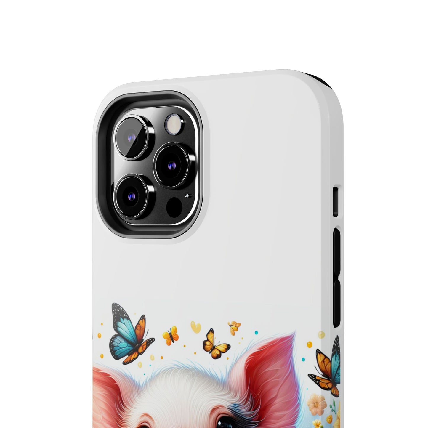 Cute Pig Surrounded With Sunflowers and Butterflies Phone Case