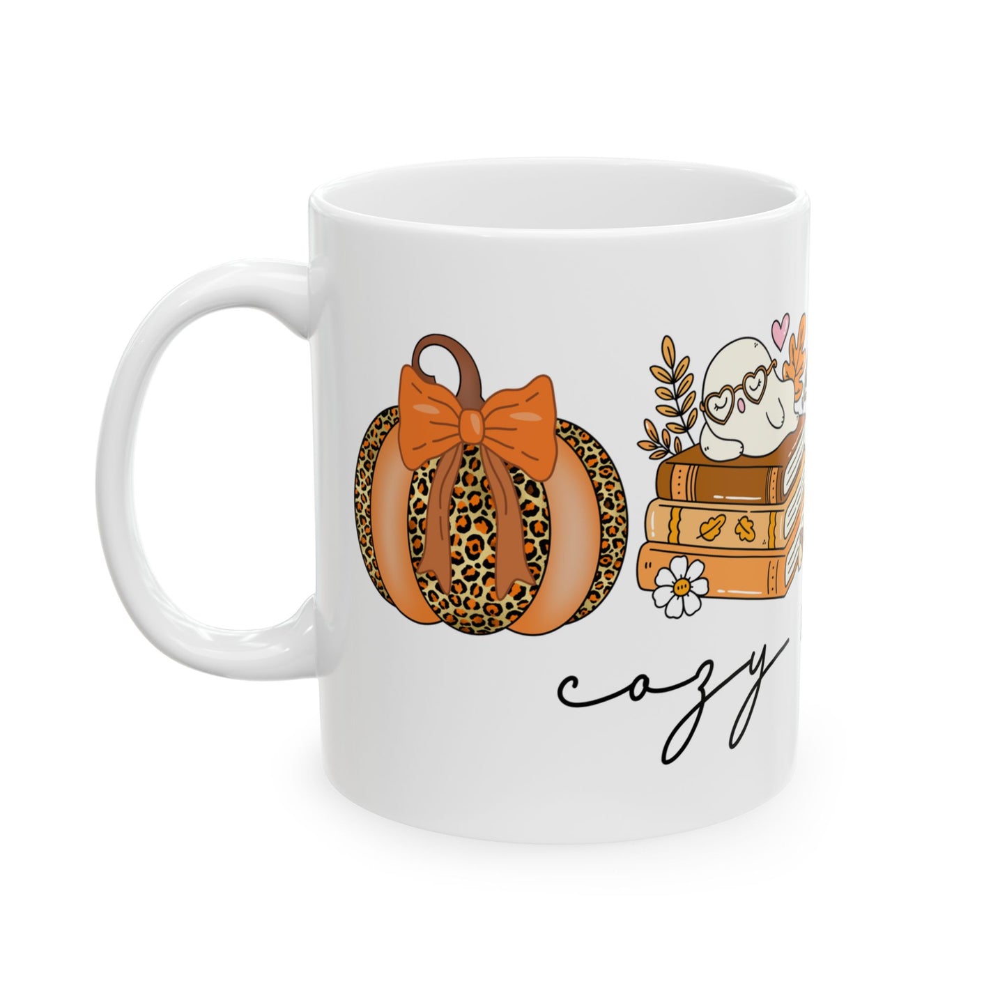 Cozy Autumn Vibes Coffee Mug, Fall Season Decor, Book Lover Gift