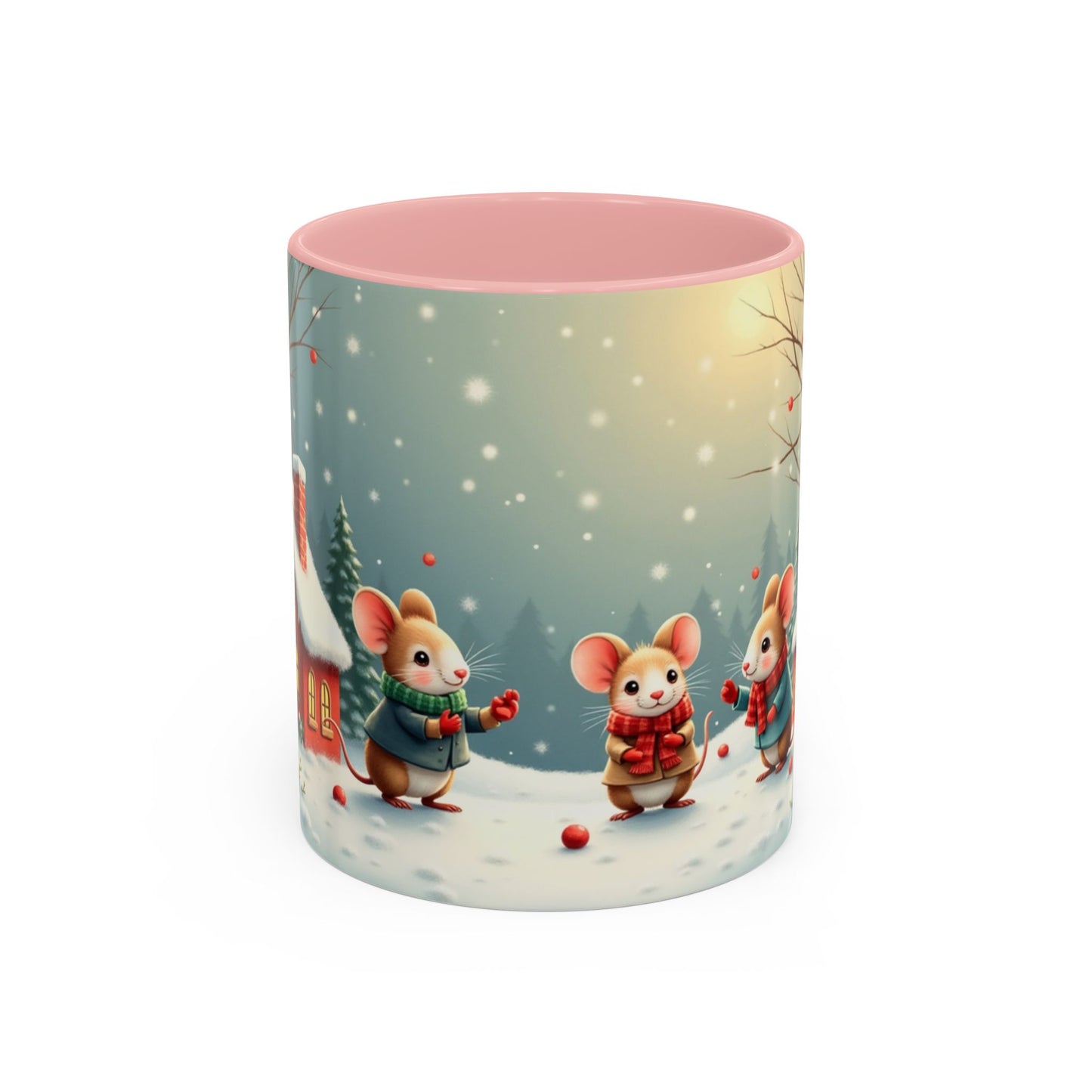 Cute Festive Holiday Christmas Mouse Mug (11/15oz)