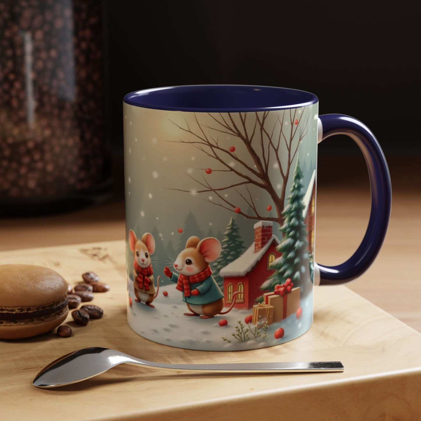 Cute Festive Holiday Christmas Mouse Mug