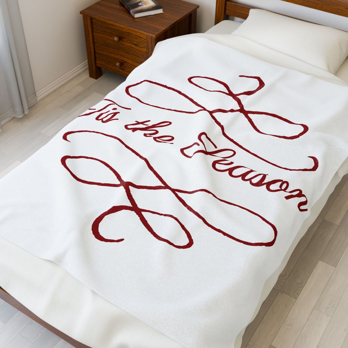 Holiday Season Velveteen Plush Blanket, Tis The Season Throw