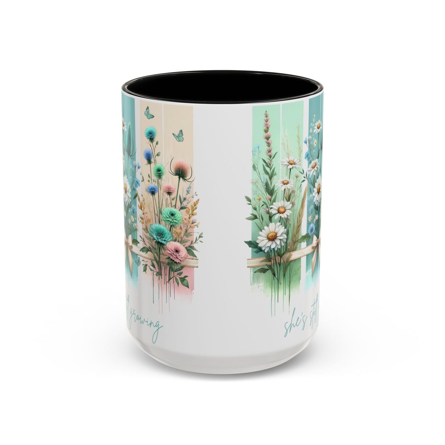 She’s Still Growing Mug | Floral Watercolor Inspirational Coffee Cup