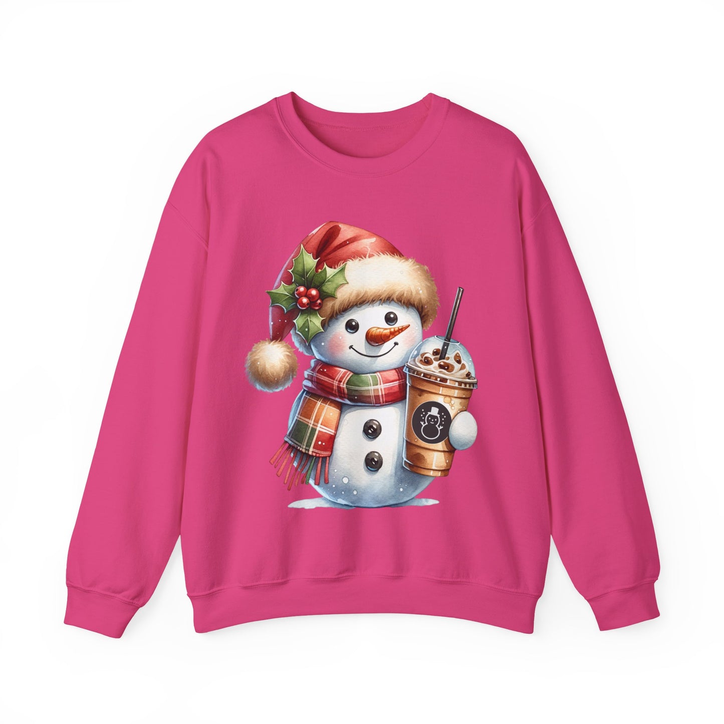 Cute Snowman Iced Coffee Sweatshirt | Winter Coffee Lover Christmas Crewneck