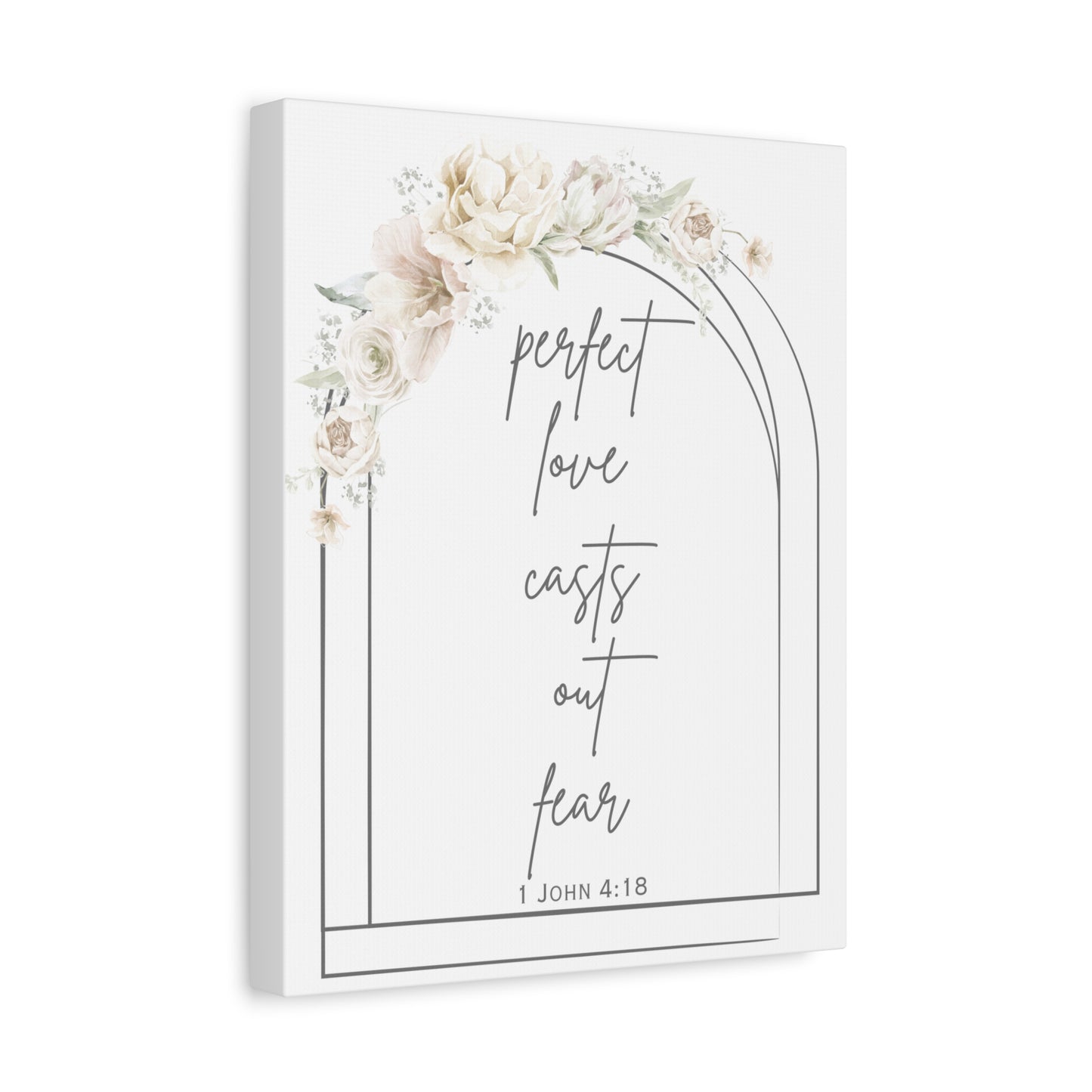 Canvas Wall Art, Perfect Love Casts Out Fear, 1 John 4:18, Faith-based Home Decor, Religious Gift For Home, Inspirational Prints