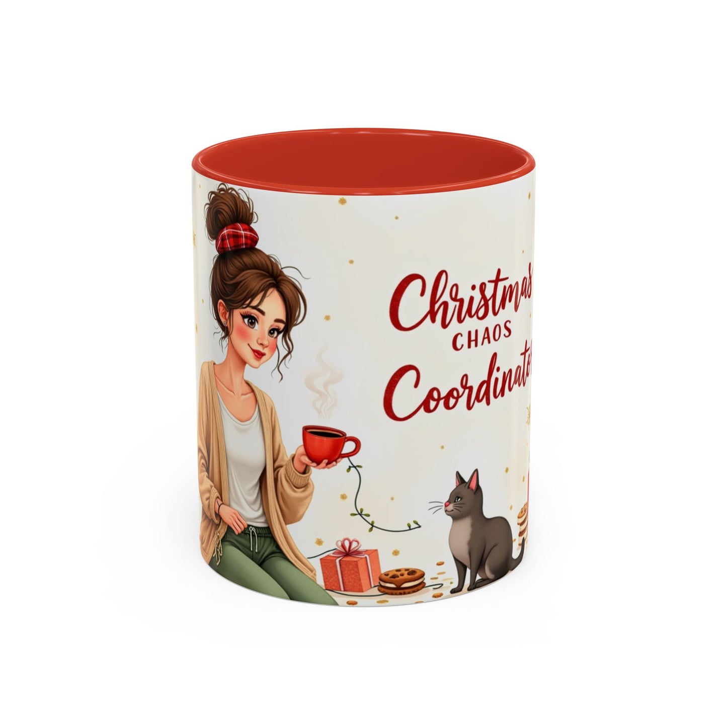 Christmas Chaos Coordinator (Mama Edition) Mug | Cozy Watercolor Holiday Mom Coffee Cup