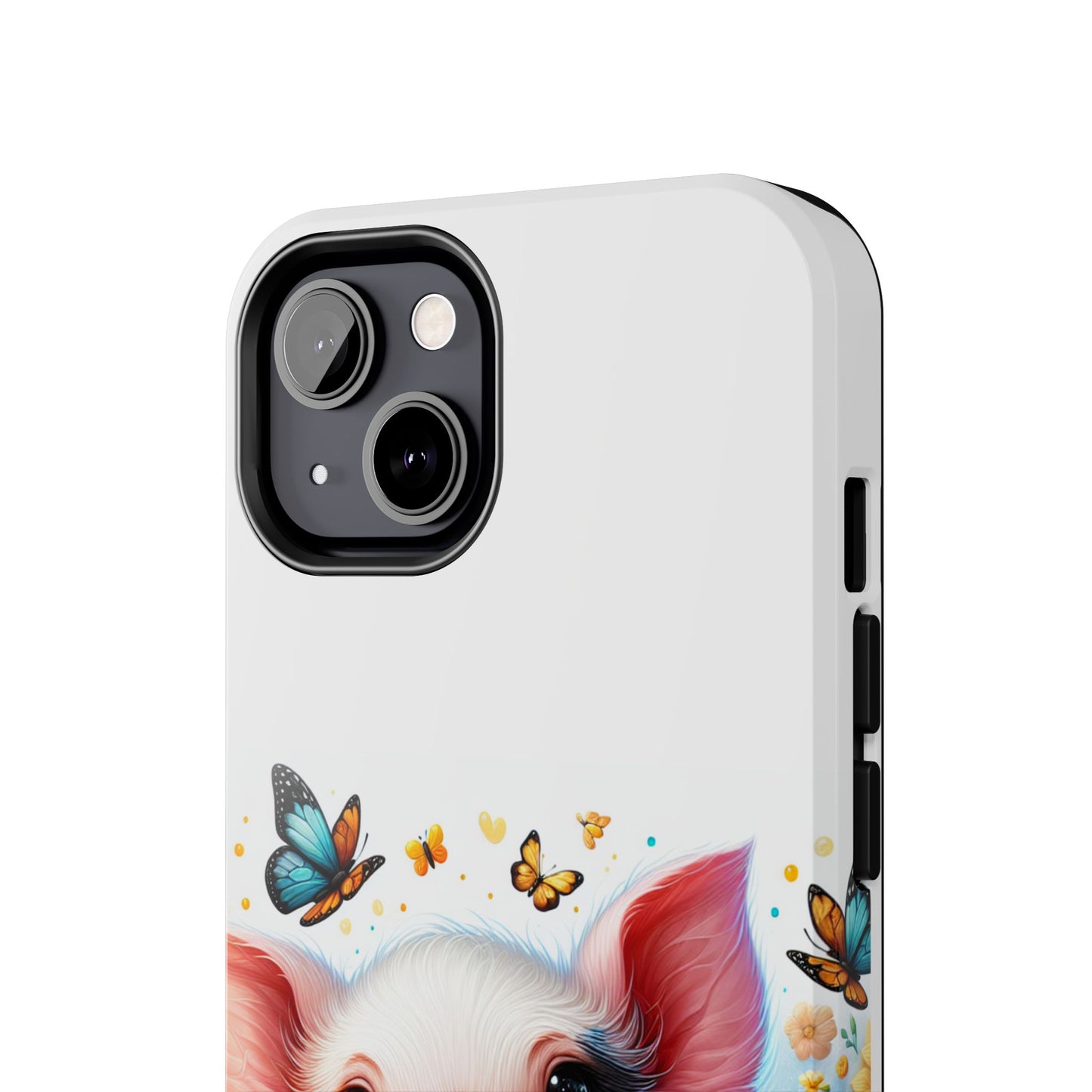 Cute Pig Surrounded With Sunflowers and Butterflies Phone Case