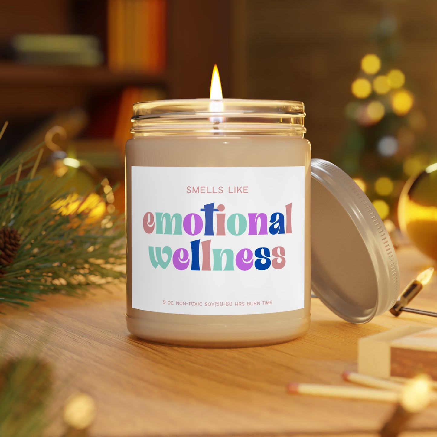Smells Like Emotional Wellness Scented Soy Candle | Mental Health Counselor, Therapist, Self-Care