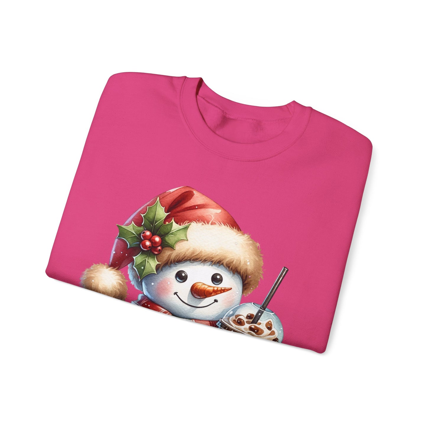 Cute Snowman Iced Coffee Sweatshirt | Winter Coffee Lover Christmas Crewneck