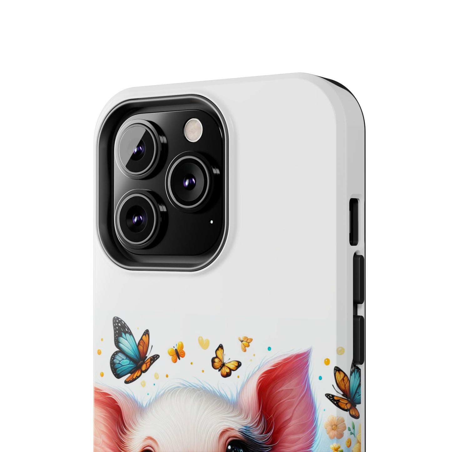 Cute Pig Surrounded With Sunflowers and Butterflies Phone Case