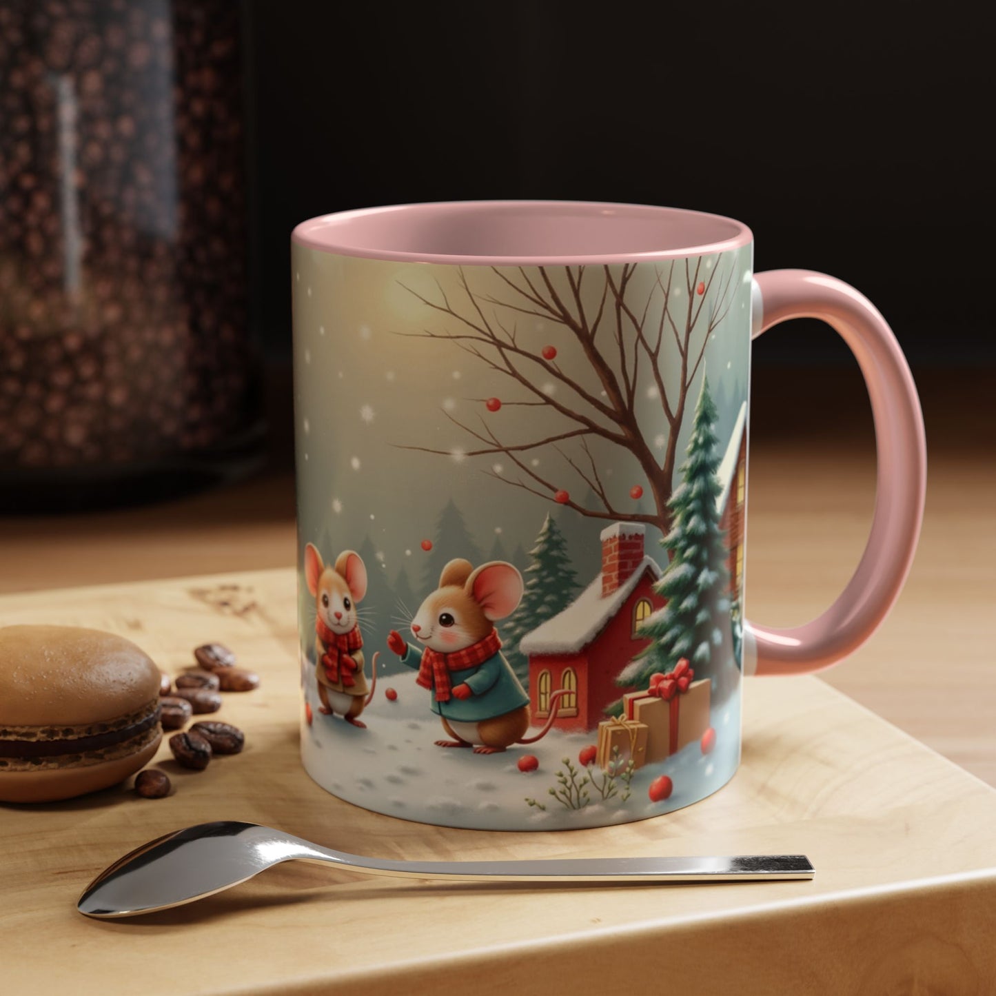 Cute Festive Holiday Christmas Mouse Mug