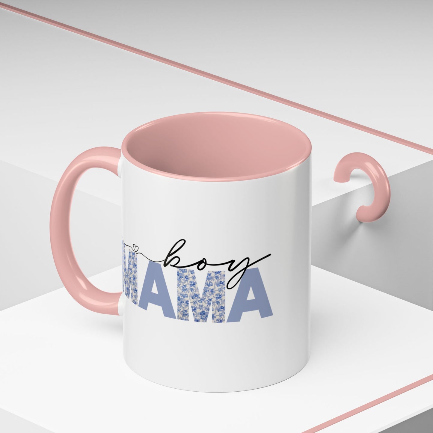 Boy Mama Floral Heart Mug | Cute Mom Life Coffee Cup, Perfect Gift for Mothers