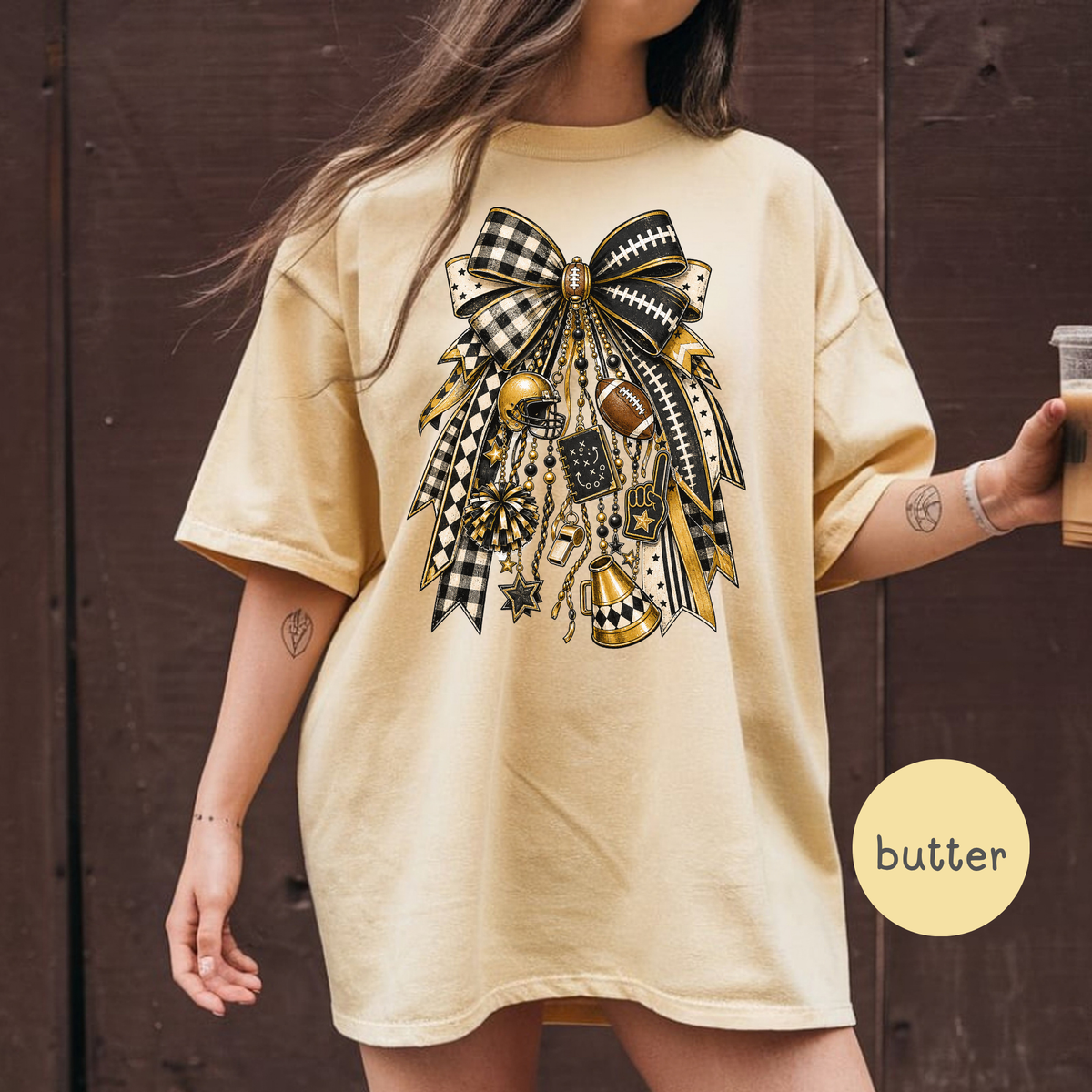 Game Day Shirt, Comfort Colors Football T-Shirt, Fall Football Tee, Team Spirit Apparel, Football Mom Shirt, Black & Gold