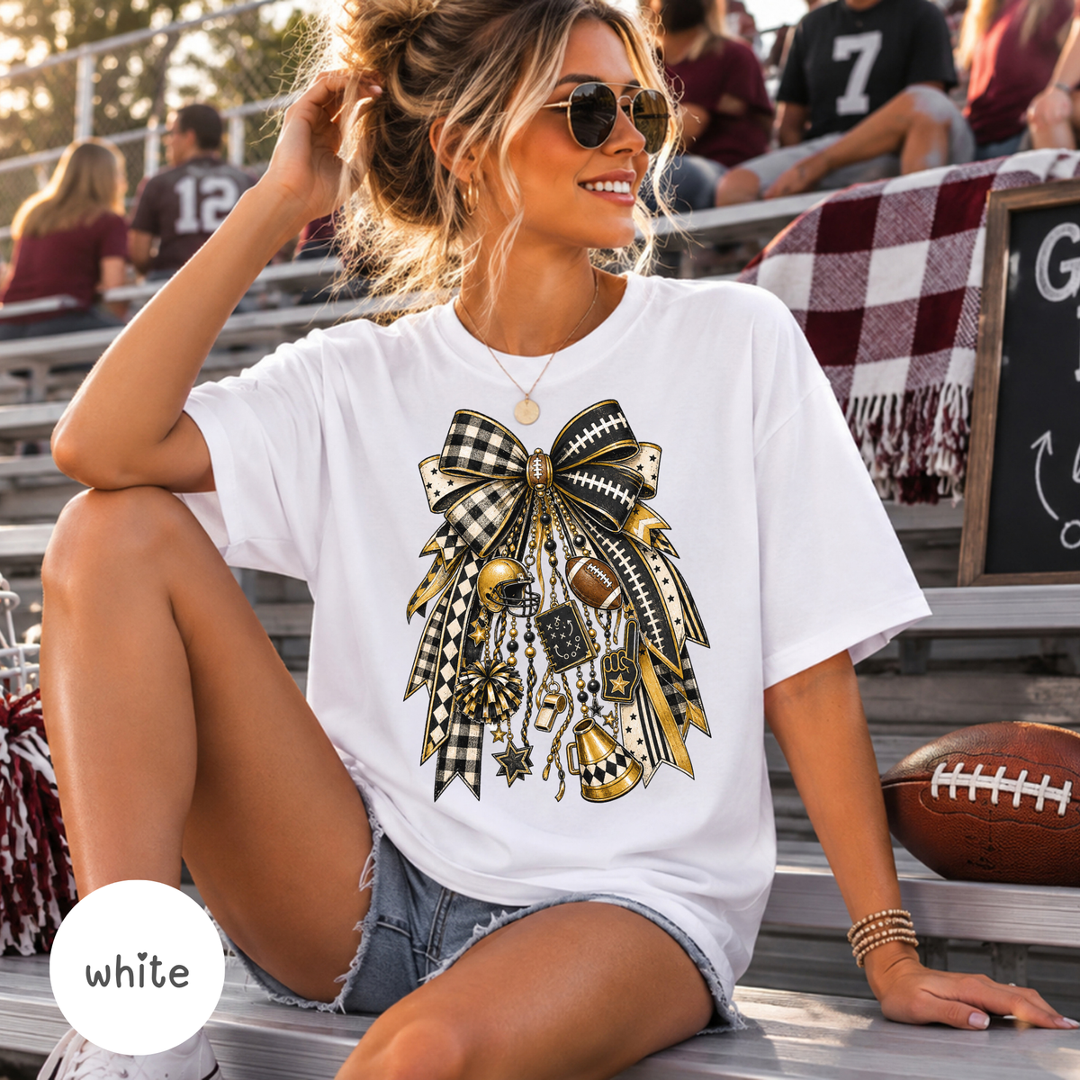 Game Day Shirt, Comfort Colors Football T-Shirt, Fall Football Tee, Team Spirit Apparel, Football Mom Shirt, Black & Gold